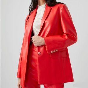 FRENCH CONNECTION CROLENDA VEGAN LEATHER SUIT JACKET